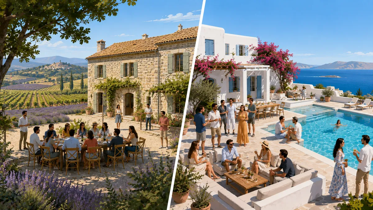Location de gîte de groupe à l'étranger vs en France : le comparatif