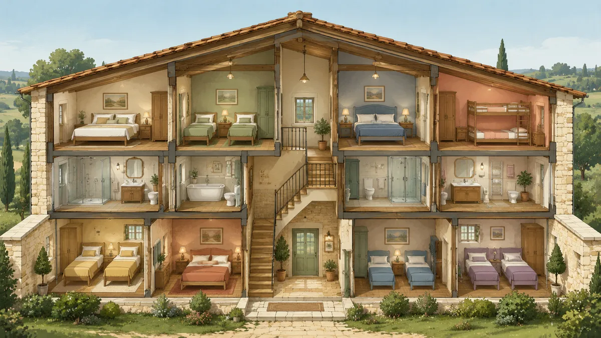 Comment répartir les chambres dans un gîte de groupe