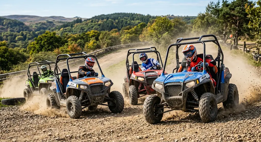 Sortie buggys tout-terrain entre amis, activité de groupe pour un EVG