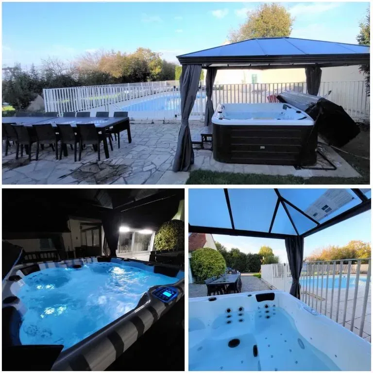 Terrasse avec spa chauffé