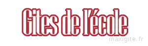 Logo typographique rouge et blanc «Gîtes de l'École» sur fond blanc