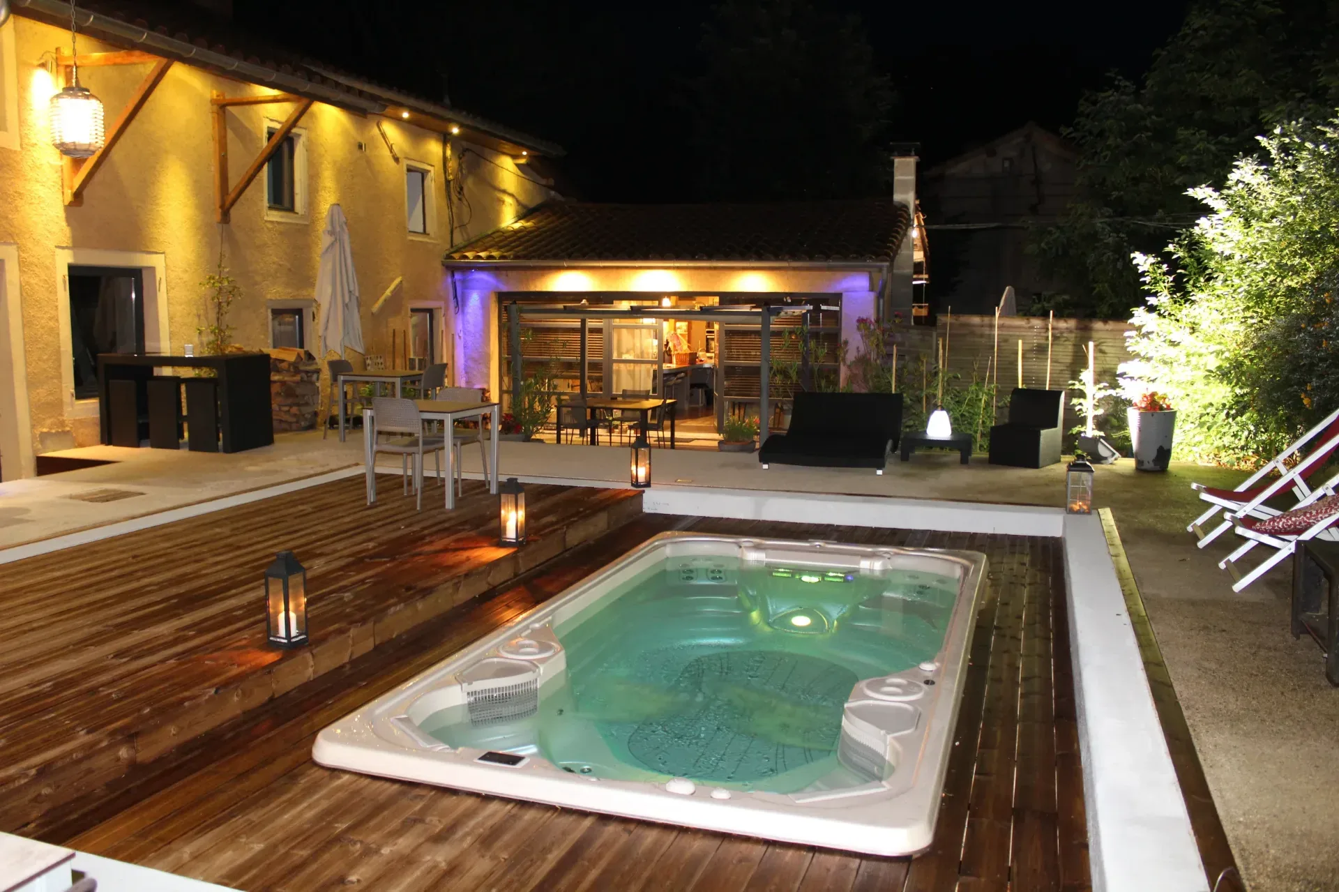 vue nuit spa de nage