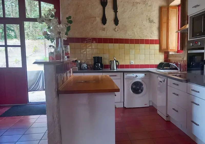 Cuisine entièrement équipée du Gîte La Minoterie